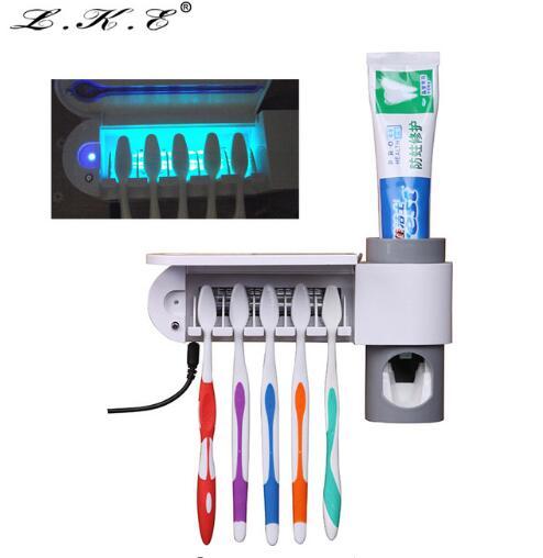 Antibacteria UV Light Ultraviolet Toothbrush Automatic Toothpaste Dispenser Sterilizer Toothbrush Holder Cleaner