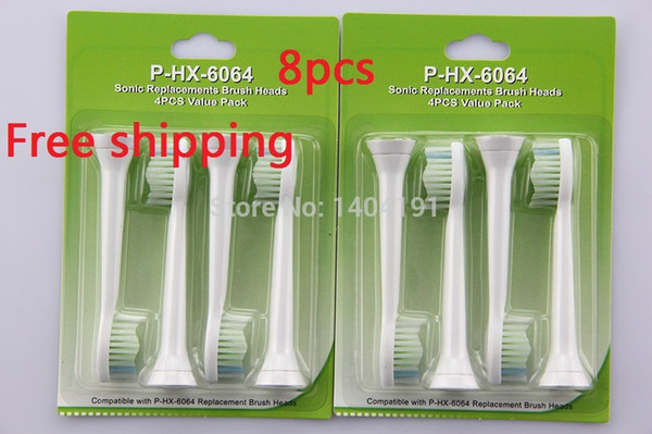 Free Shipping-8 x electric toothbrush heads for Philips Sonicare DIAMOND CLEAN HX-6064