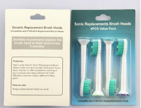 2016 free shipping 4Pcs/set Toothbrush Head Toothbrush Replacement Heads Fits for Philips Sonicare P-HX-6014/HX6014 Tooth brush VIA DHL 119