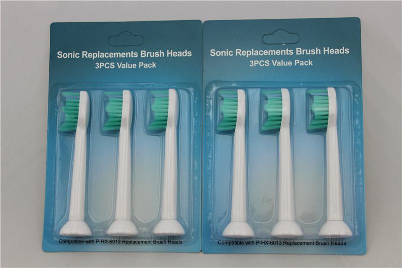 Free shipping 300pcs/lot P-HX-6013 (HX6013) Neutral Package Electric Toothbrush Heads soft bristles (1set=3pcs)