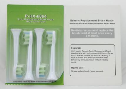 Wholesale 4 PCS ProResults toothbrush heads for Philips Sonicare HX6511/HX6530 HX6711 HX9342 HX9332 HX9382 HX6730 HX6731 HX6732 HX6780