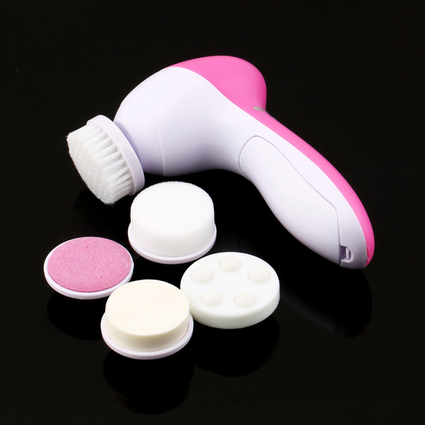 5 in 1 Electric Facial Cleanser Wash Face Cleaning Machine Skin Pore Cleaner Body Cleansing Massage Mini Beauty Massager Brush C18122901