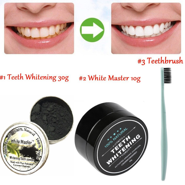 Natural and Organic Activated Charcoal Teeth Whitening Charcoal Toothpaste Teeth Whitening Powder Ultra Soft Toothbrush Dentist Tools