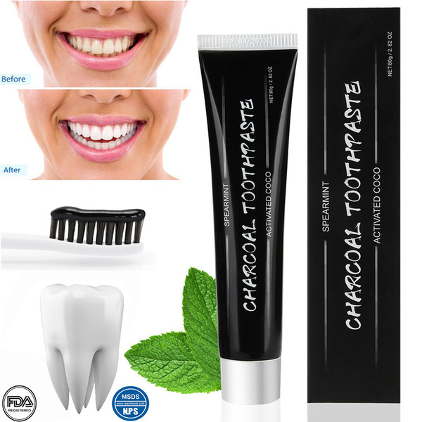 2018 new 80G Whitening Toothpaste Carbon Bamboo Charcoal Bleach Teeth Whitening Toothpaste For Oral Health Black Toothpaste Oral Care