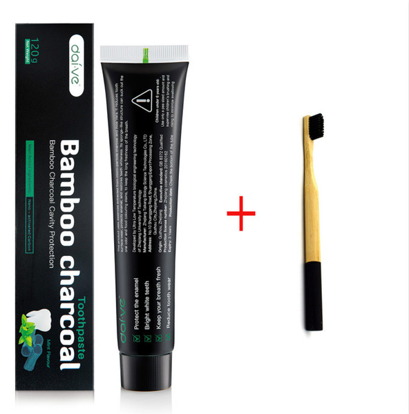 Nature Bamboo Activated Charcoal Toothpaste with Environment Bamboo ToothBrush Teeth Whitening Clareador Oral Care