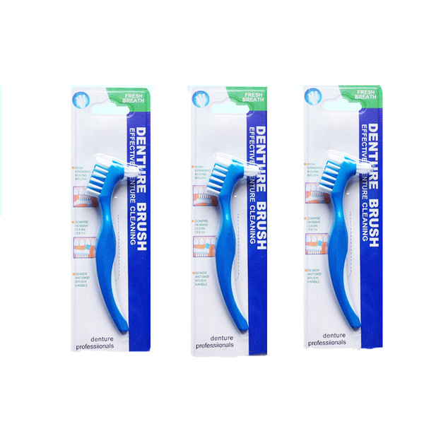 Y-Shape Denture Dedicated Brush Toothbrush Dual For False Teeth Brush Heads Total Cleaning Free DHL Shipping