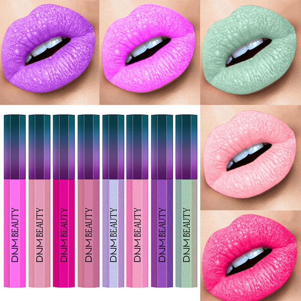 DNM Long-lasting 12 Colors Sexy Metal Matte Lip Glaze Diamond Shiny Non-stick Chameleon Waterproof Lip Gloss Hot Selling