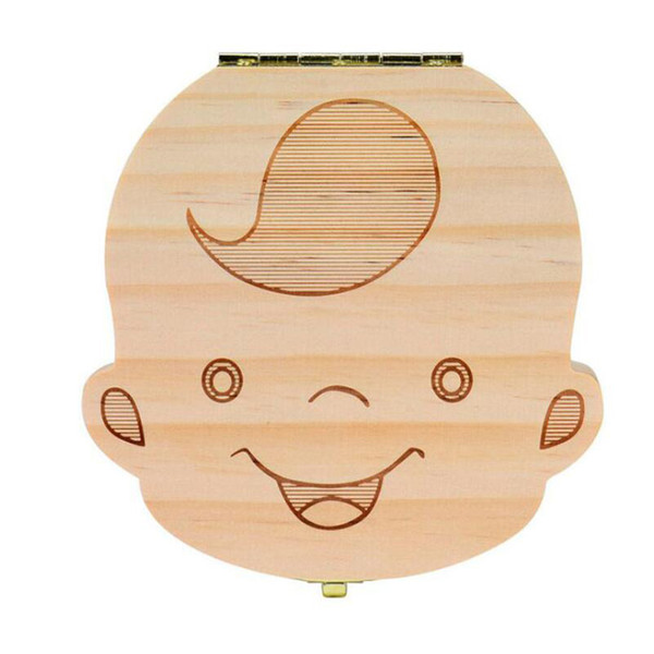 Tooth Box for Baby Save Milk Teeth Boys/Girls Image Wood Storage Boxes Creative Gift for Kids