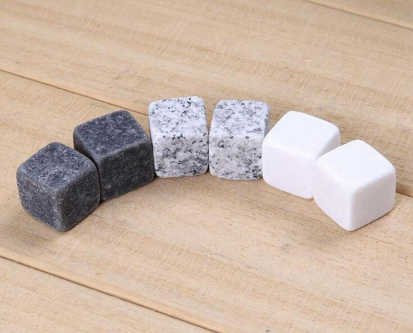 Dropshipping Natural Whiskey Stones Sipping Ice Cube Stone Whisky Rock Cooler Christmas Wedding Party Bar Drinking Accessories 6pcs/Set