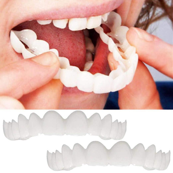 High Quality 1Pair=2Pcs Dental Braces dentures instant smile Dental Braces with Box toothpaste silicone teeth braces dropshipping