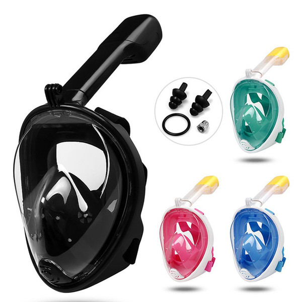 5 Colors Underwater Diving Mask Snorkel Set Swimming Training Scuba Full Face Snorkeling Mask Anti Fog With Camera Stand