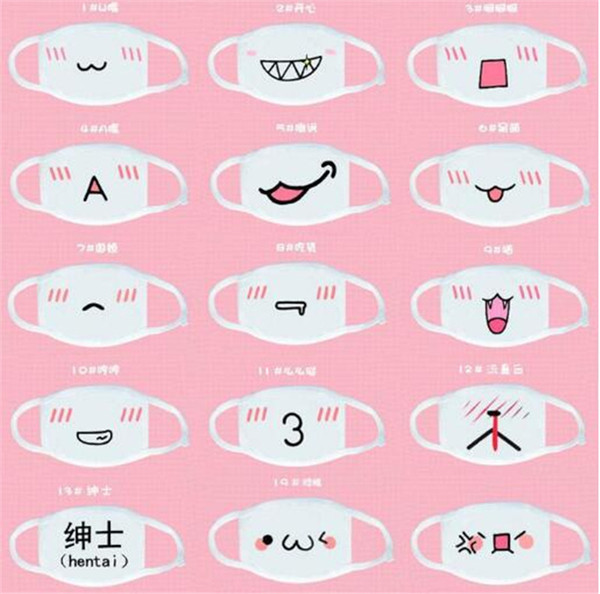 Cute Anti Dust Mask Kpop Cotton Mouth Mask Emotiction Masque Kpop Masks Anime Cartoon Mouth Muffle Face Mask