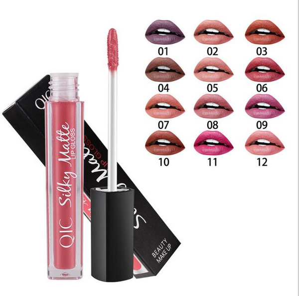 New Melted Matte 12 Colors Liquid Matte Lipstick Long-lasting NEW QIC lipgloss Cosmetics Long-Wear Matte quick dry & glossy lip dhl shipping