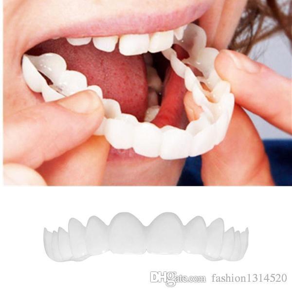 2 pcs NEW Bursting products Teeth Whitening Perfect Comfortable Cosmetic Teeth Denture Smile Teeth Top Veneers for Women Men Free shipping