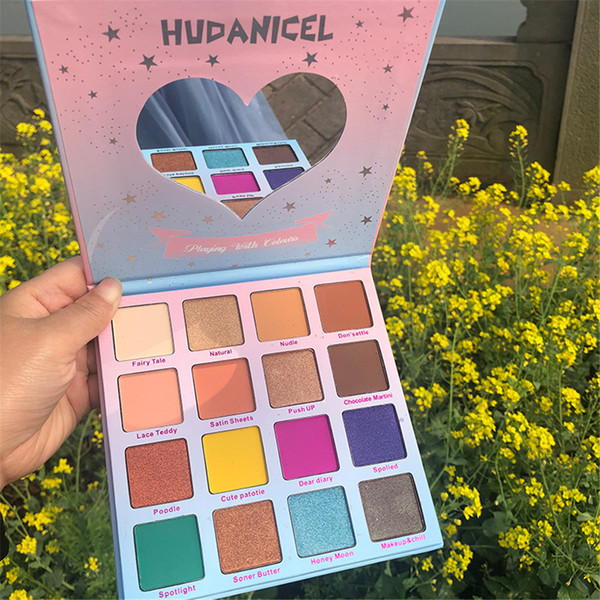 Hudanicel Professional 16 Color Heart Eyeshadow Palette Matte Shimmer Pigmented Eye Shadow Powder Take Me Home Pallet I like It Hot palette