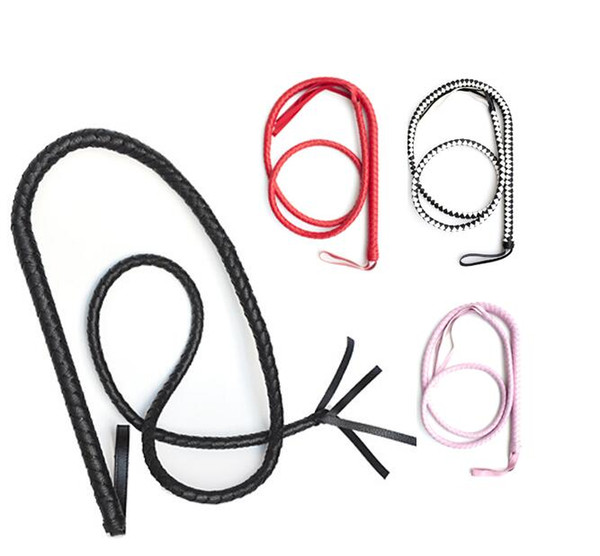 Sex Bondage Fetish Long Bull Cowboy Ringmaster Whip 190cm Black Restraint Sex Slave Whipping Training Sex Toys