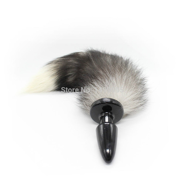 Sex Toys Faux Fur Cat Tail Anal Plug + Fox Tail for Roleplay Fancy Dress Cosplay