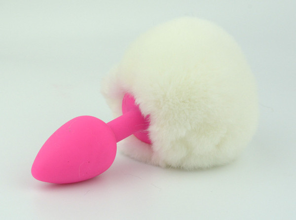 Small Size Rabbit Tail Silicone Anal Plug Sex Toy 4 Color Butt Plug Adult Game