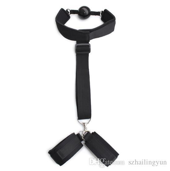 Bondage sex game mouth gag with hand wrist cuff strap fetish restraint system kinky adult toy cosplay erotic game