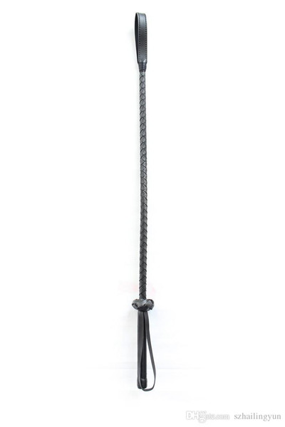 2016 new Adult Fantasy Black Leather Tip Riding Crop Flogger Whip Slave Spanker Bondage Fetish Restraints