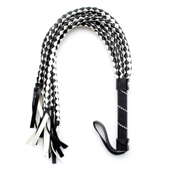 2017 Free Shipping Sex Bondage PU Leather Flirt Toys black Lash Red Handle Sex Toys For Couple Adult Game Sexy Whip