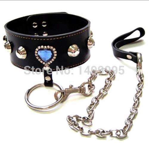 High Quality Bondage Role Play Sex Bondage Fetish Restraint Faux Leather Button Collar Chain Leads Adult Bondage Game