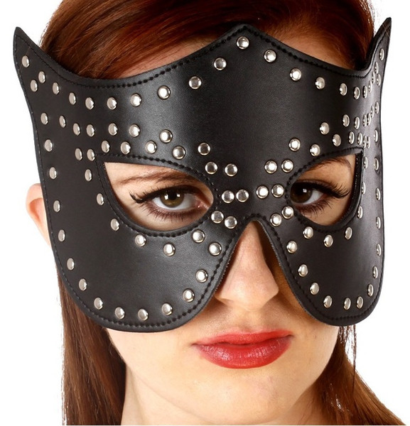 Sexy Leather Studded Masquerade Mask Eye Patch Shade Mask Cover Blinder Blindfold Fetish