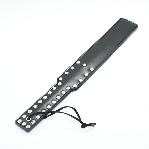 Sex Bondage Fetish Leather Spanking Paddle with Rivet Handle Adult Game Slave Trainer Slapper Whip