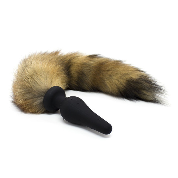 Sex Roleplay Fox Tail Fetish Wear with Black Butt/Anal Plug Fancy Pony Play Bondage Gear