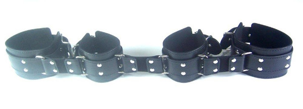 2015 Heavy Duty Faux/PU Leather Harness Wrist Ankle Leg Spreader System Wrist Ankle Cuffs Bondage Restraint Toy