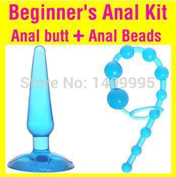 2pcs/lot Beginner's Anal Kit, Flexible Jelly Butt Plug and Best Anal Sex toys for men and women