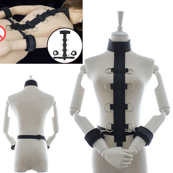 BDSM Bondage Handcuffs Toys Adjustable Belt Nylon Bondage With Metal Rings Locks Restraints Adult Sex Toys for Women/Man