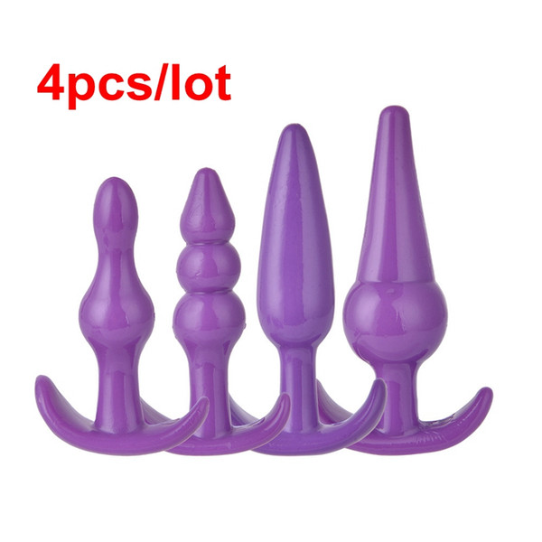 4pcs/lot Silicone Anal Toys Butt Plugs Dildo Sex Toys Products 3 Colors for Women Men Gay Sex Toys With Opp Bag