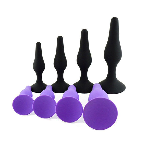 4pcs/set Silicone Anal Toys Butt Plugs Mini Dildo Sex Toys Products for Women Men Gay Beginners 2 Colors Sex Toys