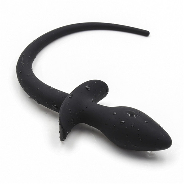 Silicone Anal Toys Big Dildo Butt Plug Black Massager 3cm Puppy Supple Tail Sub Training Sex Toy