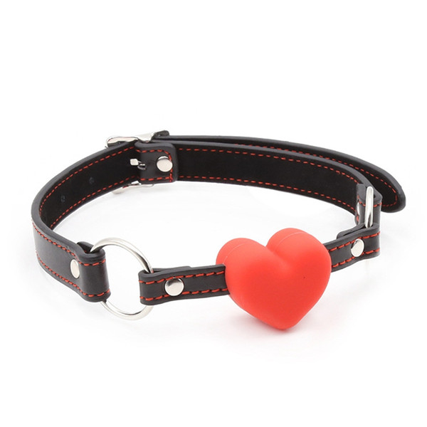 BDSM Bondage Toys Erotic Products Silicone Dog Bone Heart-Shaped Ball Gagged Mouth With Buckle Adult Games Sex Slave Bondage Cosplay Toys