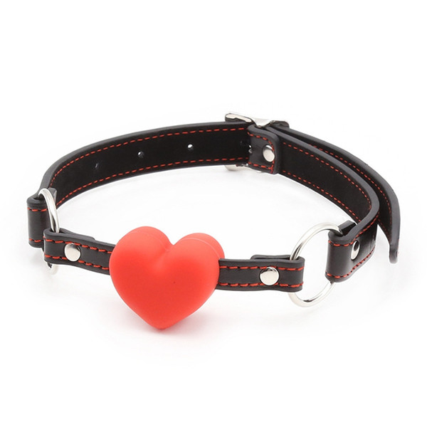 BDSM Bondage Toys Erotic Products Silicone Dog Bone Heart-Shaped Ball Gagged Mouth With Buckle Sex Slave Bondage Cosplay Toys