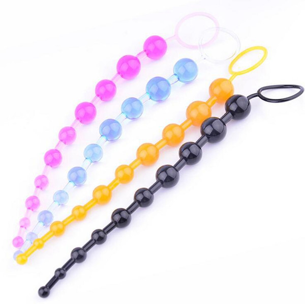 5pcs/lot Butt Anal Plug Massager 10 Beads 4 Colors Sex Toys For Woman Men Gay Sex Products Alternative Toys With Retail Package