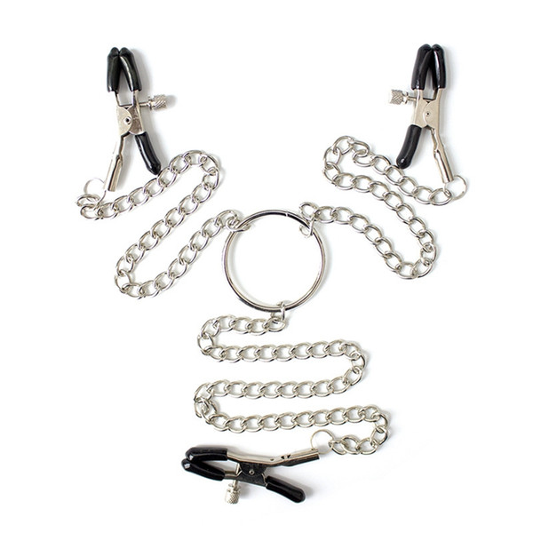 BDSM Bondage Toys Clitoris Clit Nipple Clamps Set Triple Stimulation Adjustable Metal Chain With Soft Gel Adult Sex Toys for Women DHL