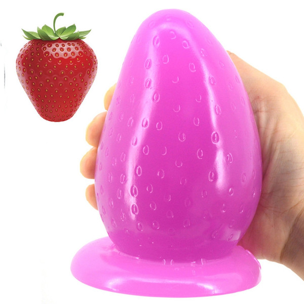 Huge Big Suction Cup Simulation Strawberry Shape Dildo Female Masturbation Sex Toys Women Butt Anal Plug Penis 3 Colors Simulation Dildo