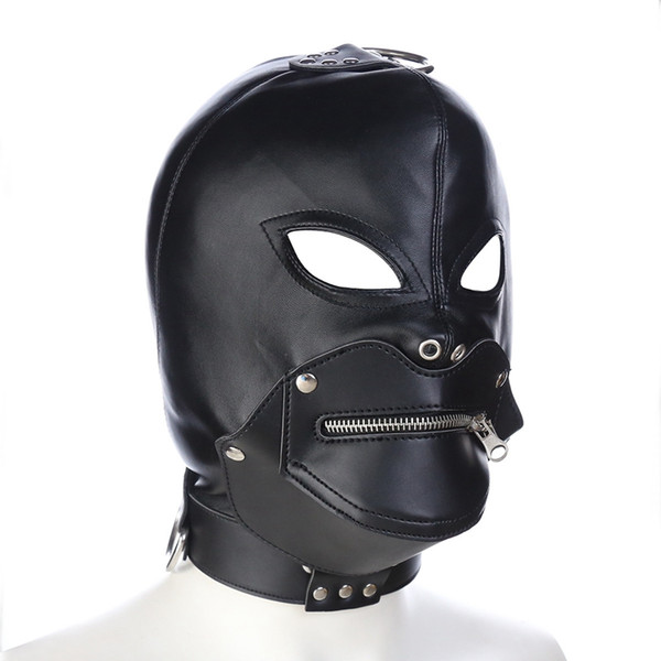 New Leather Headgear Mask Bondage Restraint Blind Mask SM Sex Toys For Couple/Women/Men/Gay Headgear BDSM Toys