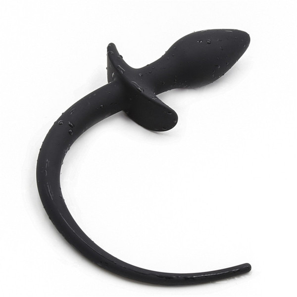 Silicone Anal Toys Big Dildo Butt Plug Black Massager 3cm Puppy Supple Tail Sub Training Sex Toy DHL