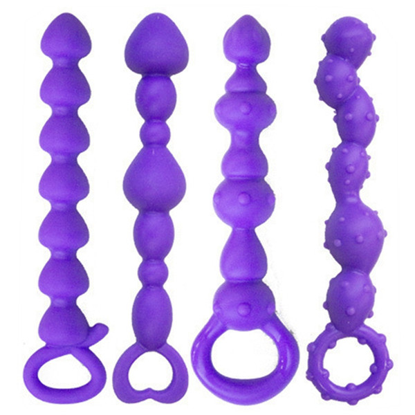 Silicone Anal Plugs Beads Butt Plugs Dildo Sex Toys Products for Women Men Gay 4 Styles With Retail Package DHL