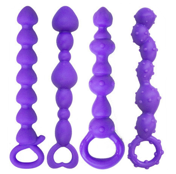 Silicone Anal Plugs Beads Butt Plugs Dildo Sex Toys Products for Women Men Gay 4 Styles With Retail Package