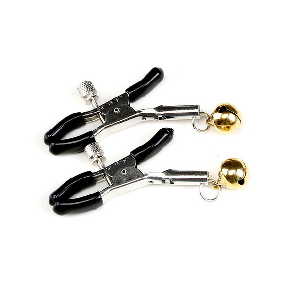 2pcs/set BDSM Toys Nipple Clips With Bells Adjustable Metal With Soft Silicone Gel Tips Adult Sex Toys for Women