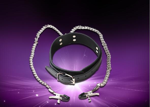 The stainless steel metal collar offbeat adult supplies extreme temptation collar clamp provocative activities