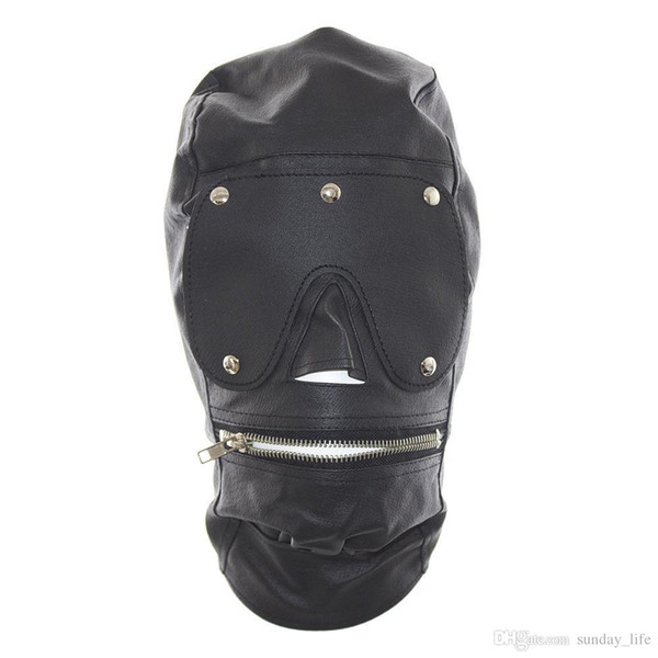 Free shipping !!! Breathable Zipper Design Cover Eyes Mouth Fetish Bondage Mask Sex Toys SN-GN0101