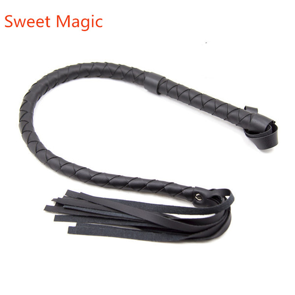 Sweet Magic Weave Long Weight PU Leather Whip Handle Scattered Whip Erotic Sex Toys for Adult Nightclub