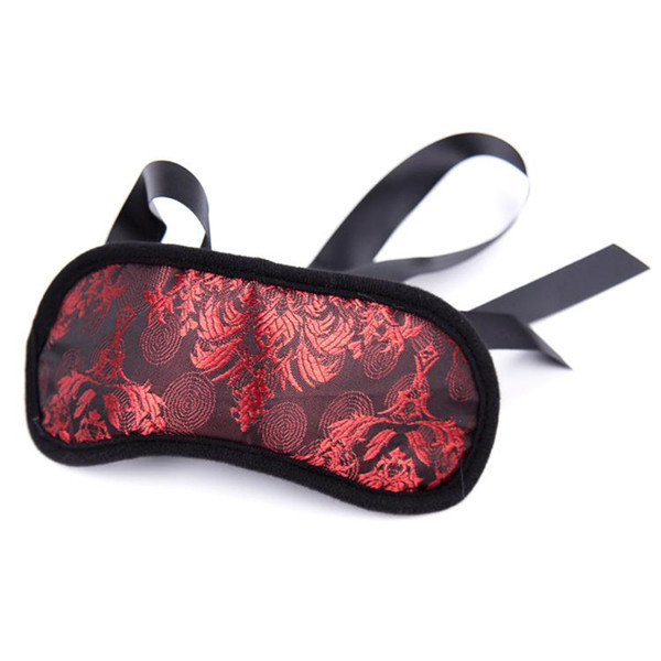 New bondage restraint red adult sex toy floral cloth blindfold sex toy eye mask for adult sex game sleeping aid