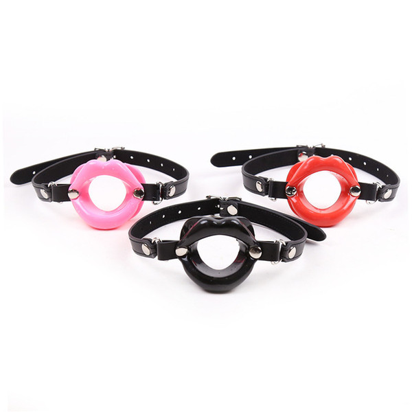 Women Rubber Lips Open Mouth Gag Fetish Bondage Restraints Pu Leather Gag Bdsm Sex Toys For Women